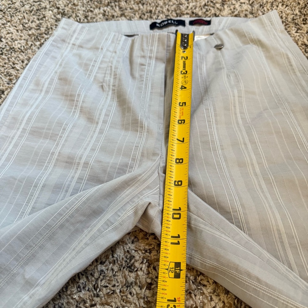 ROBELL Gray White Striped Modell Marie 07 Women’s Crop Trouser Pants Size Small - Picture 10 of 11